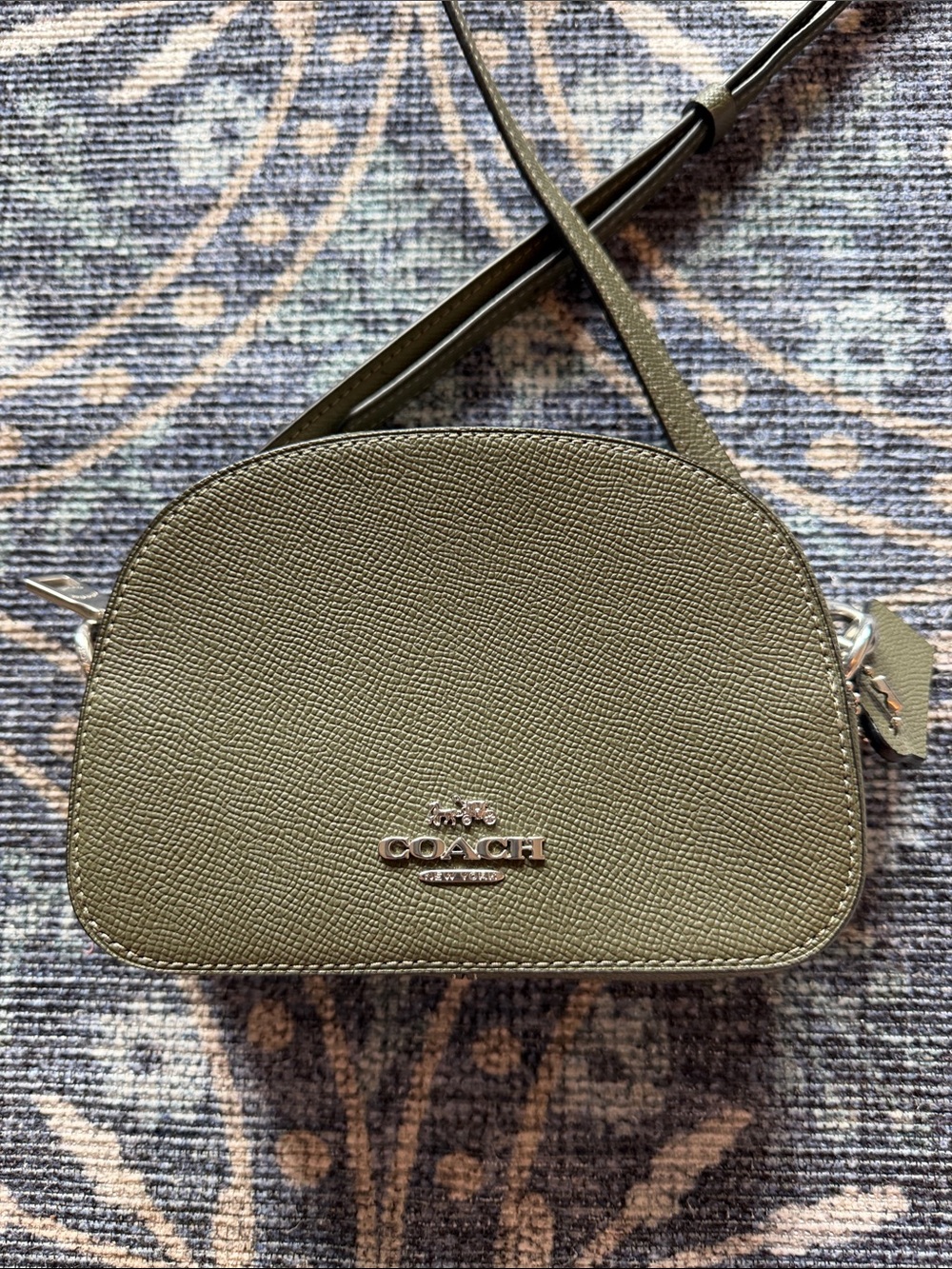 Coach Mini Serena Olive Pebbled Leather Crossbody. - Picture 7 of 13